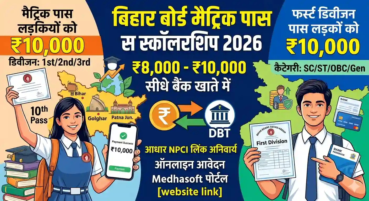 Bihar Board 10th Pass Scholarship 2026
